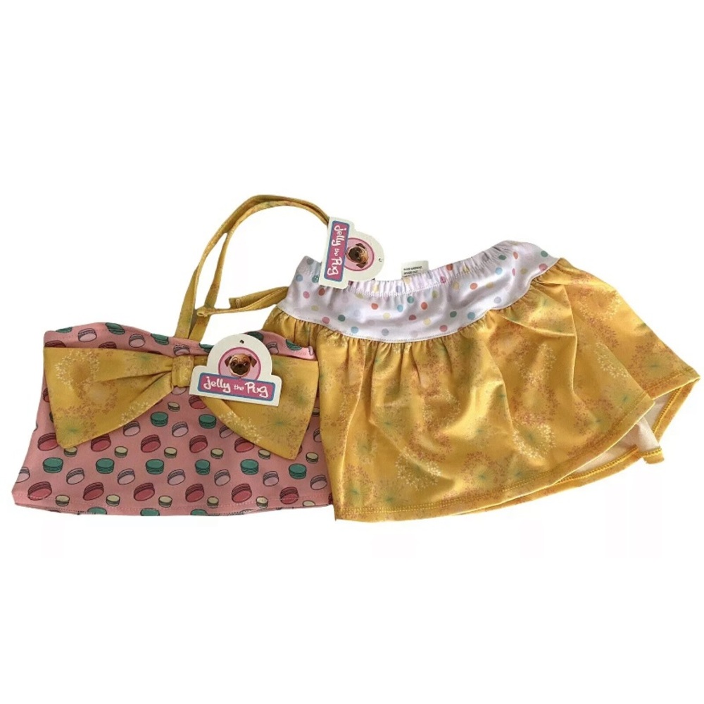 NWT Girl's JELLY THE PUG Tankini Swimsuit Bikini Skirt 3T